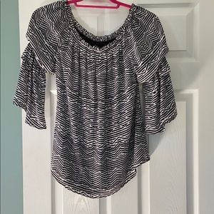 Zebra print off the shoulder top